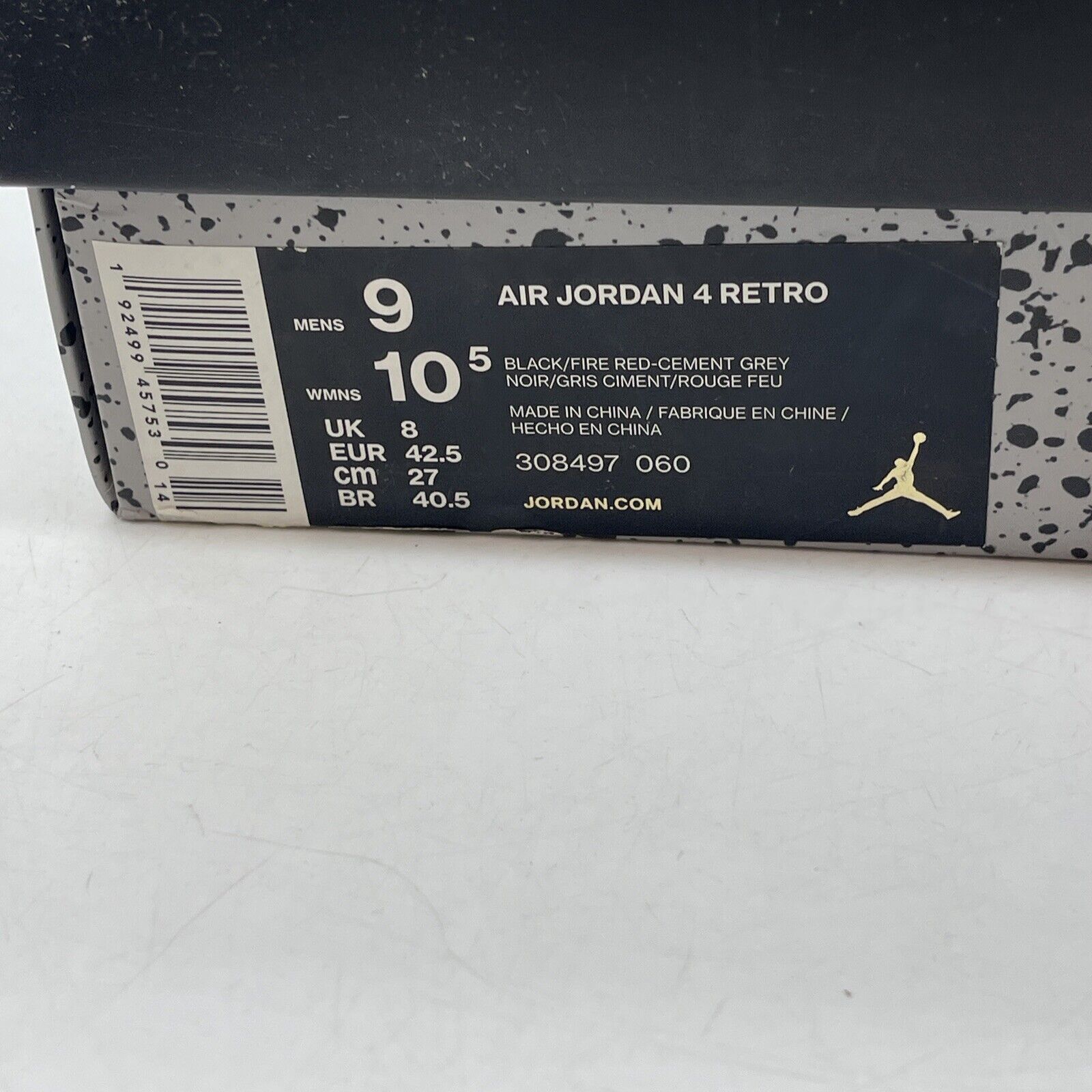 Size 9 - Jordan 4 Retro OG Mid Bred 2019 Black Red Grey Suede Leather 308497-060