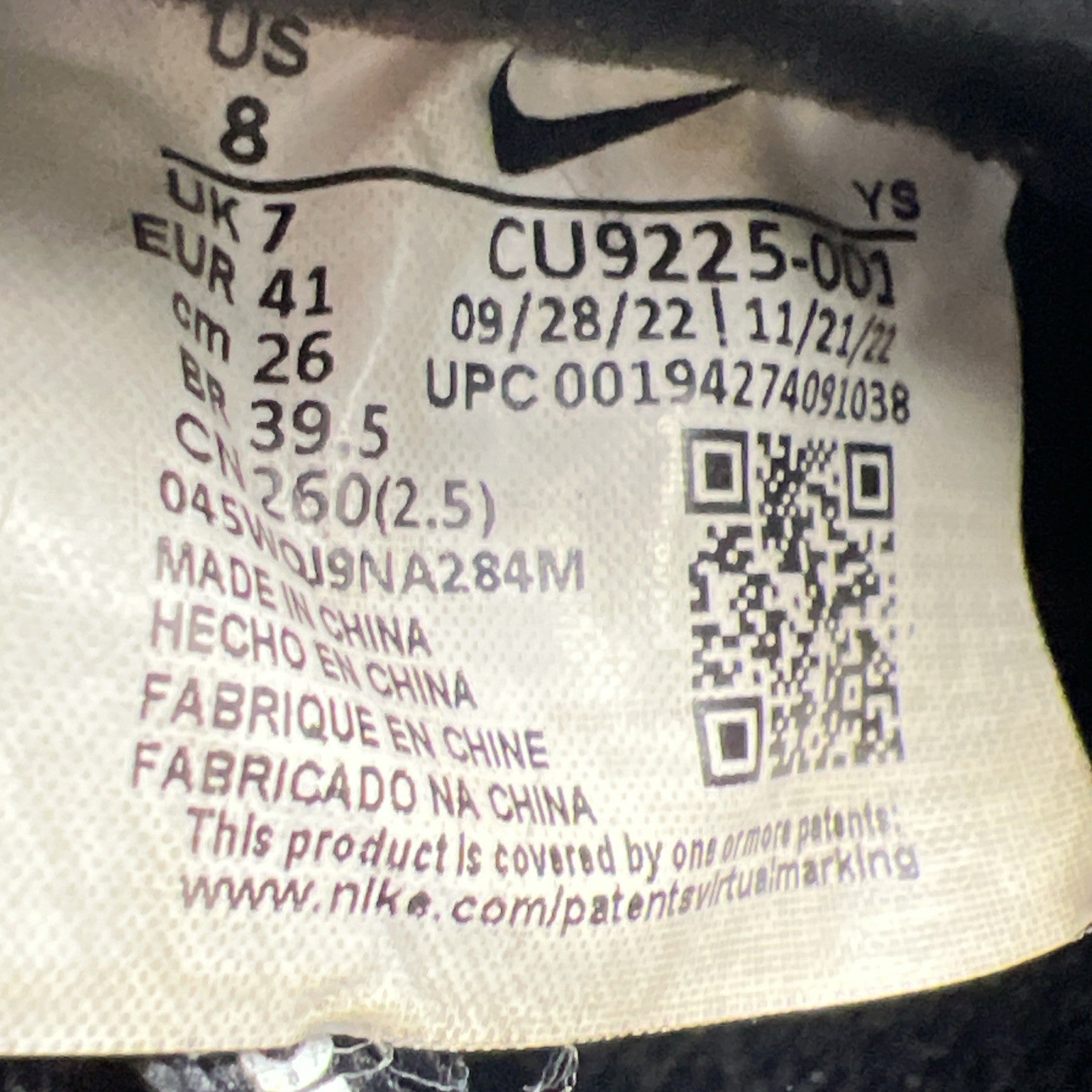 Size 8 - Nike Air Force 1 Low x Supreme Box Logo - Black (CU9225-001)