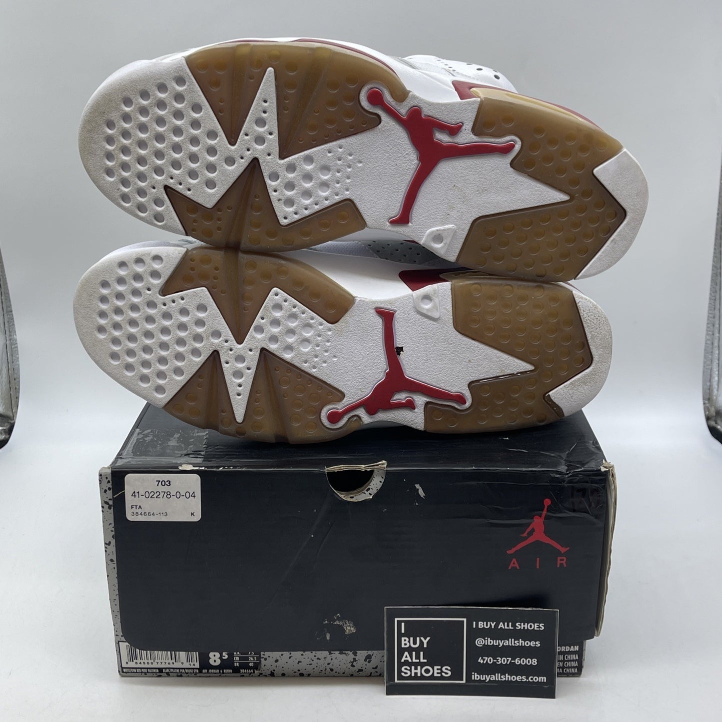 Size 8.5 - Air Jordan 6 Retro Alternate White Grey Suede Leather (384664-113)