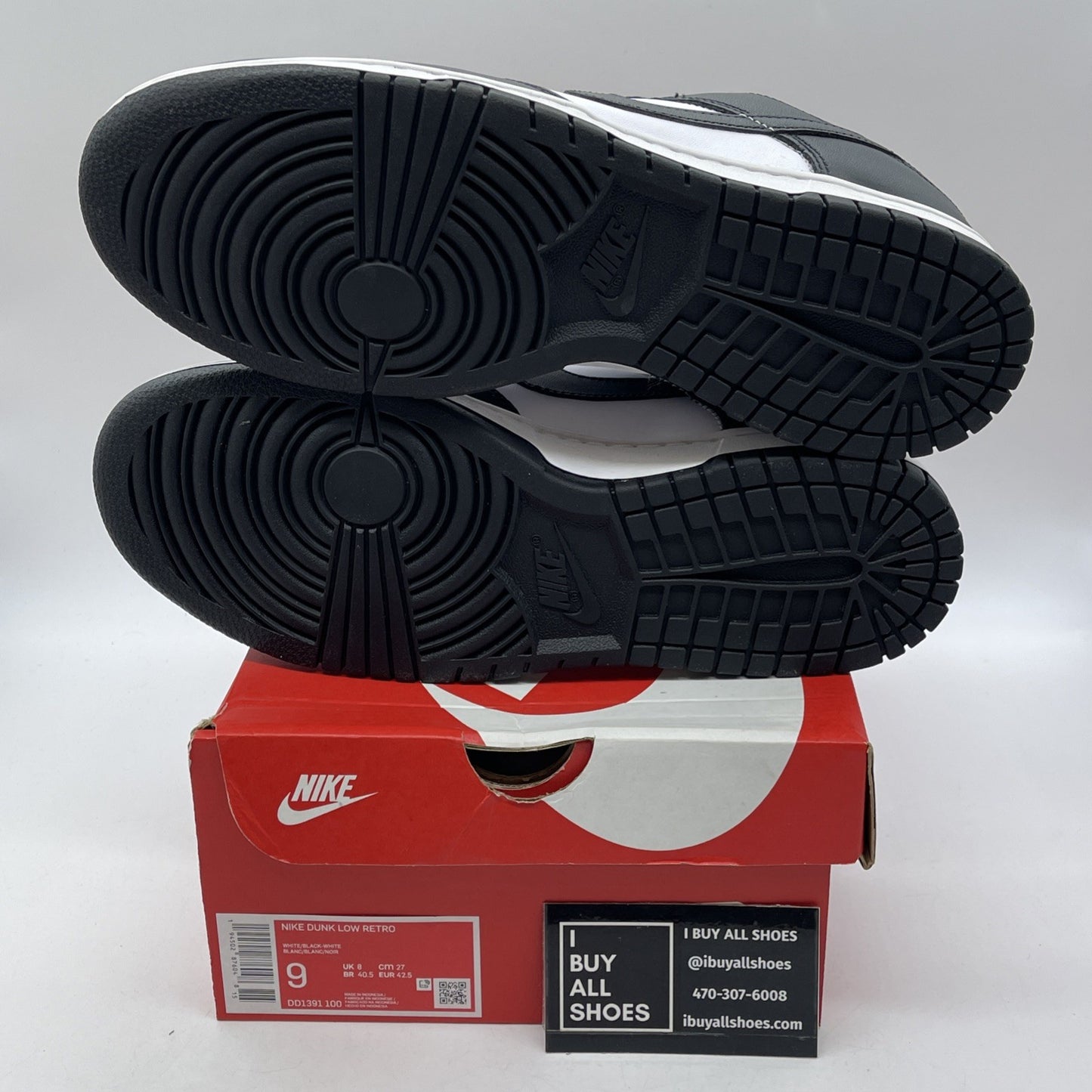 Size 9 - Nike Dunk Low Black White Leather (DD1391-100)