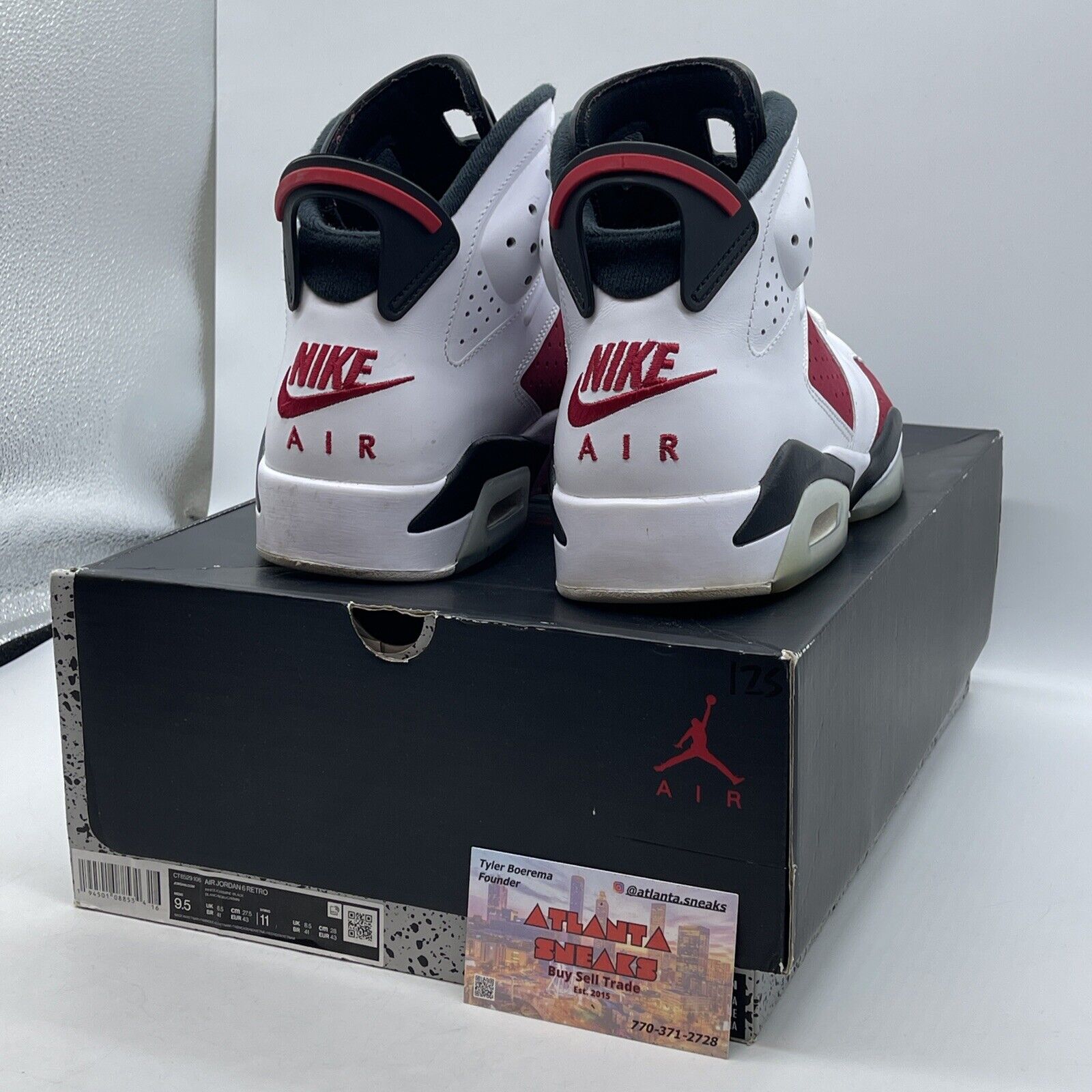 Size 9.5 - Jordan 6 Retro OG Mid Carmine White Red Suede Leather (CT8529-106)