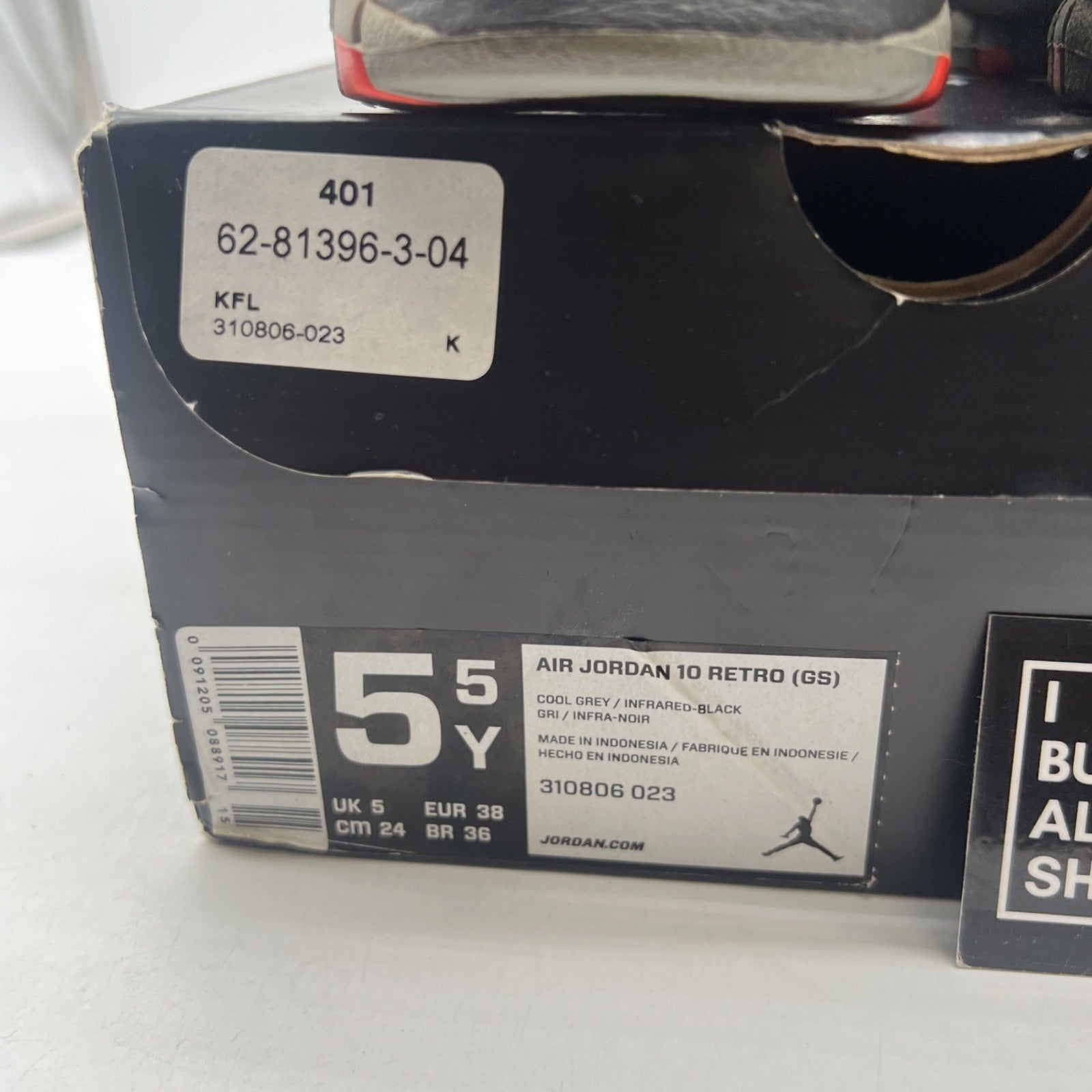 Size 5.5Y - Air Jordan 10 Retro Mid Cool Grey (310806-023)