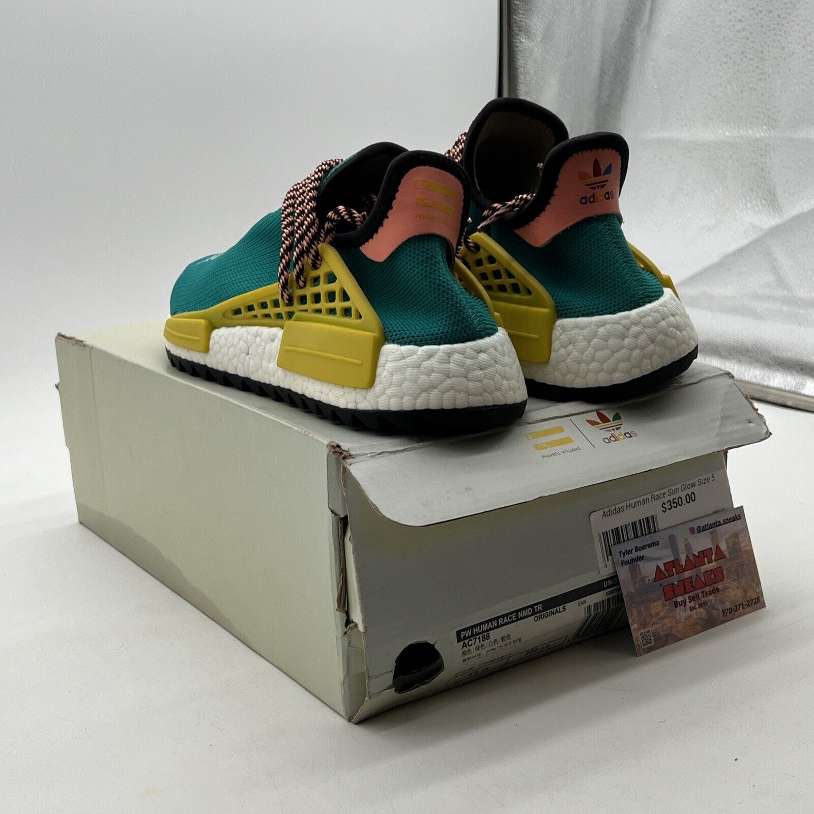 Size 5 - adidas Pharrell x NMD Human Race Trail Sun Glow (AC7188)