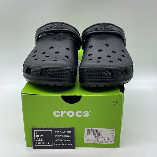 Size 12 - Crocs Classic Clog Authentic Shoe Style Black Rubber (10001)