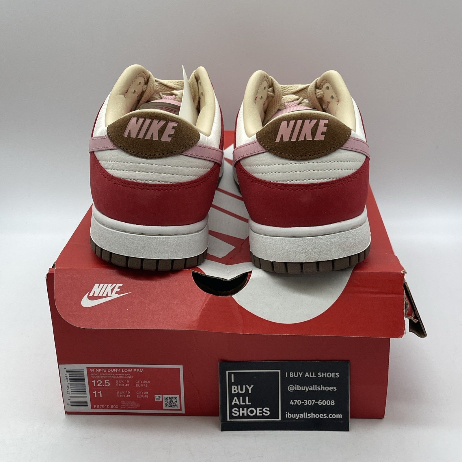 Size 12.5W - Nike Dunk Premium Low Bacon Suede Leather (FB7910-600)