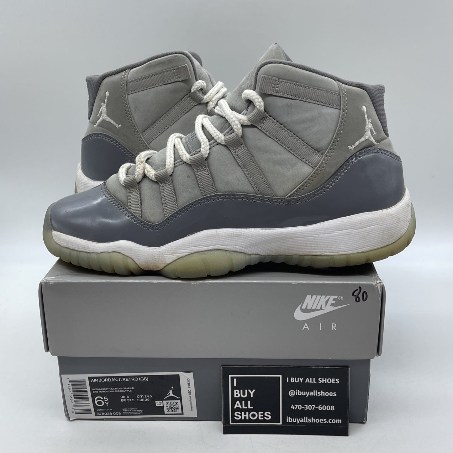 Size 6.5Y (GS) - Jordan 11 Retro 2021 Mid Cool Grey Suede Leather (378038-005)