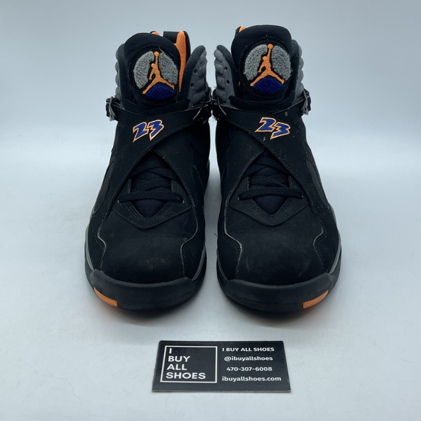 Size 9 - Air Jordan 8 Retro Phoenix Suns Grey Black Suede (305381-043)