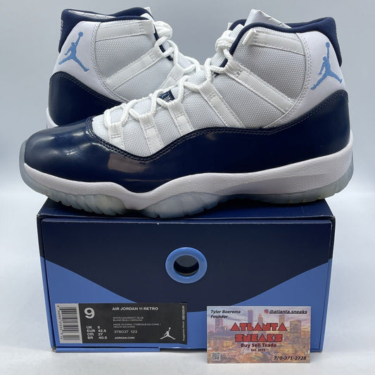 Size 9 - Jordan 11 Retro High Win Like '82 Blue White Leather (378037-123)