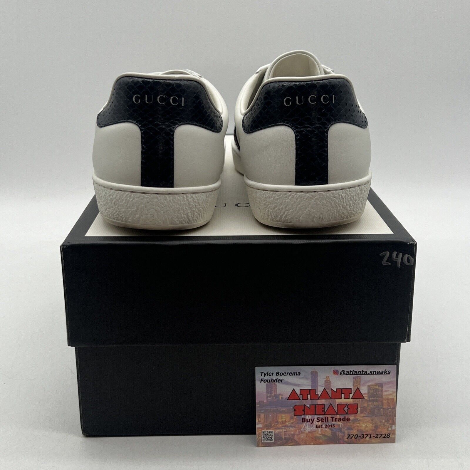 Size 8.5 - Gucci Ace White Blue Red W Leather (387993-02JR0-9072)