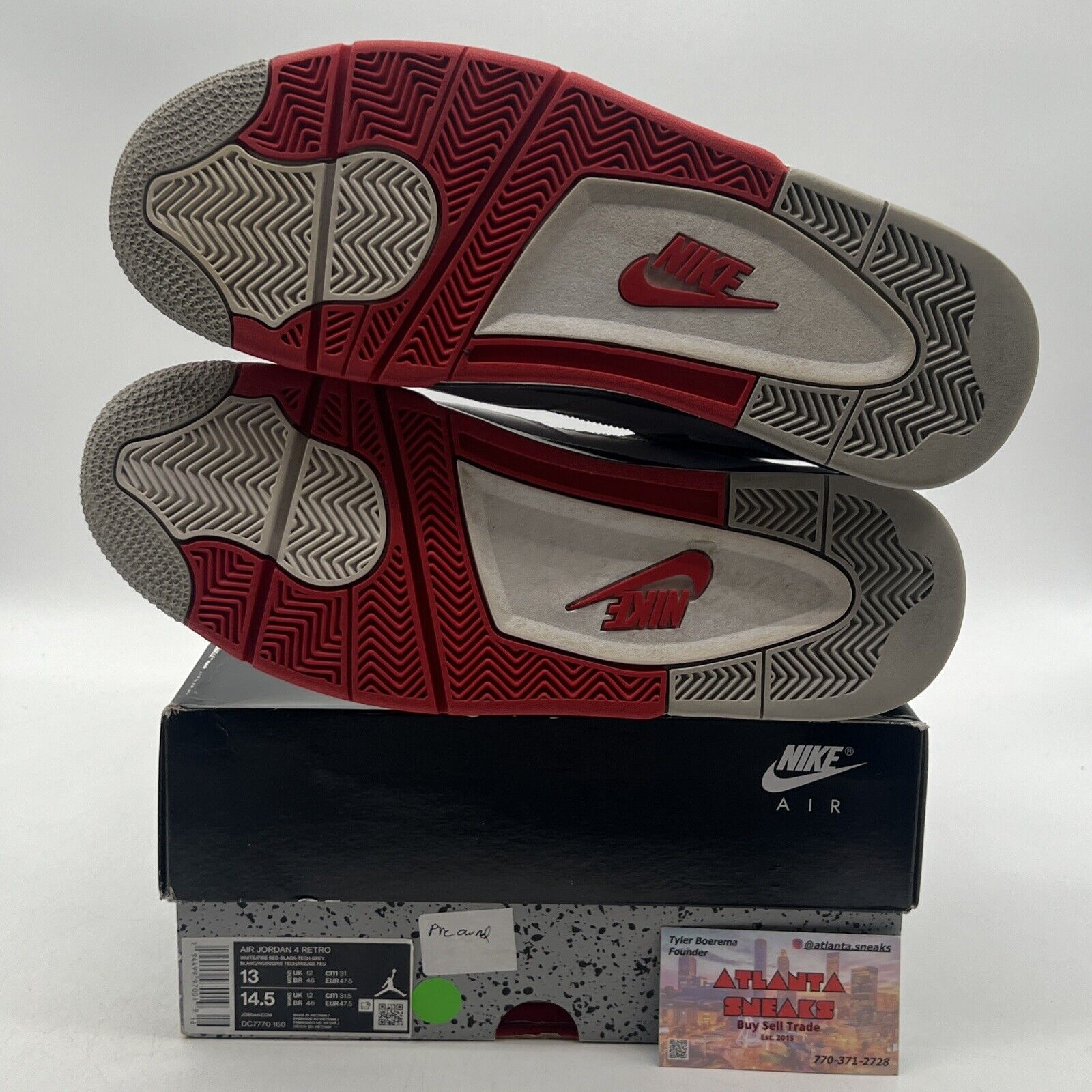 Size 13 - Jordan 4 Retro OG Mid Fire Red Black White Leather (DC7770-160)