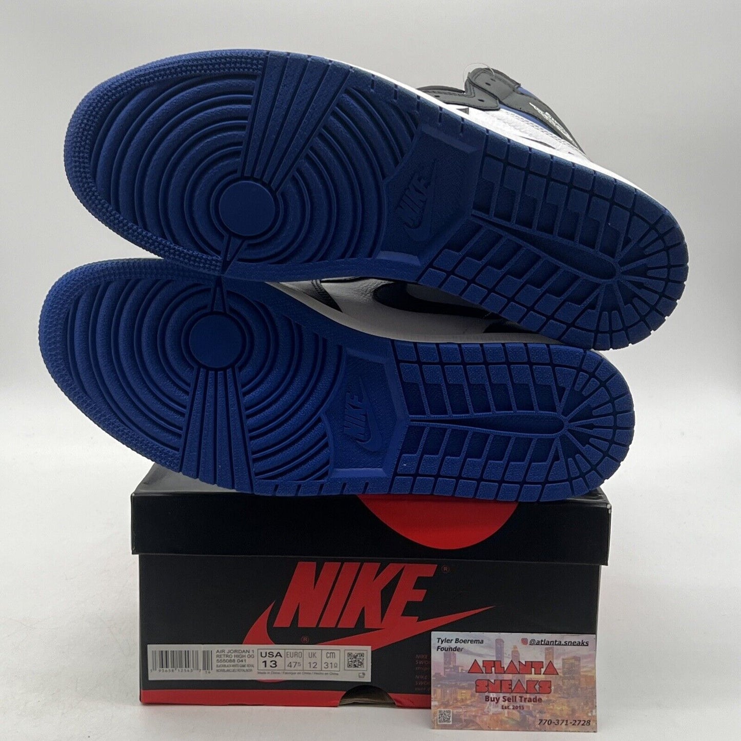 Size 13 - Jordan 1 Retro OG High Royal Toe White Black Leather  (555088-041)