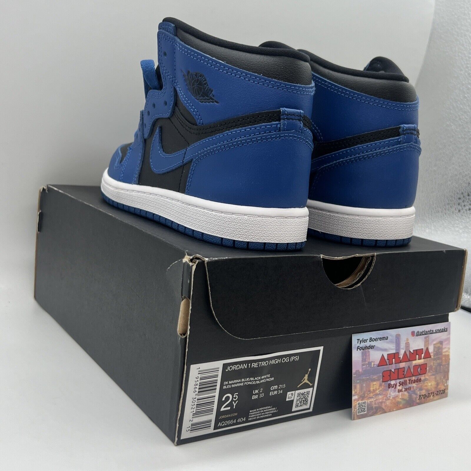 Size 3 - Jordan 1 Retro OG High Dark Marina Blue