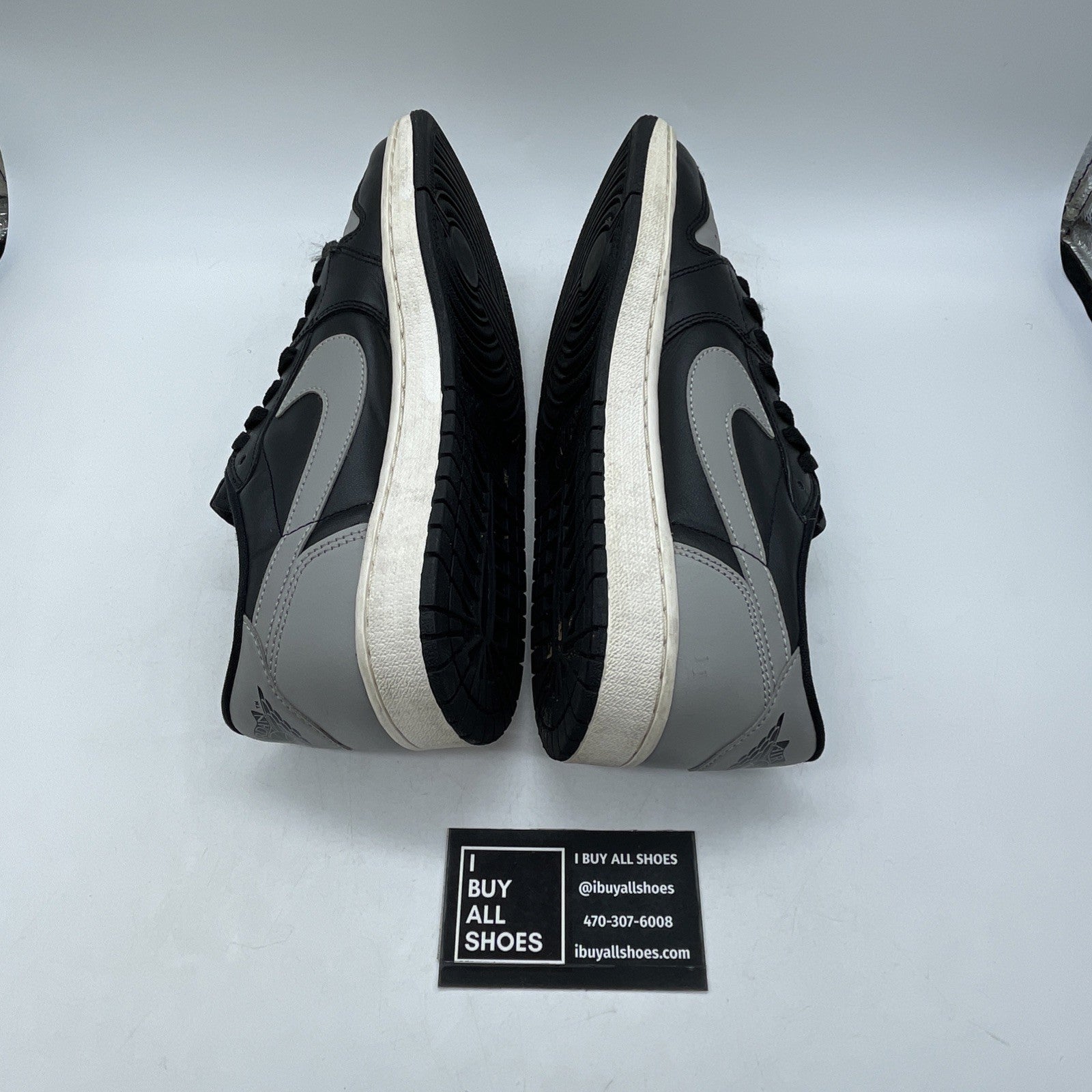 Size 9.5 - Air Jordan 1 Retro OG 2015 Low Shadow Grey Black Leather (705329-003)