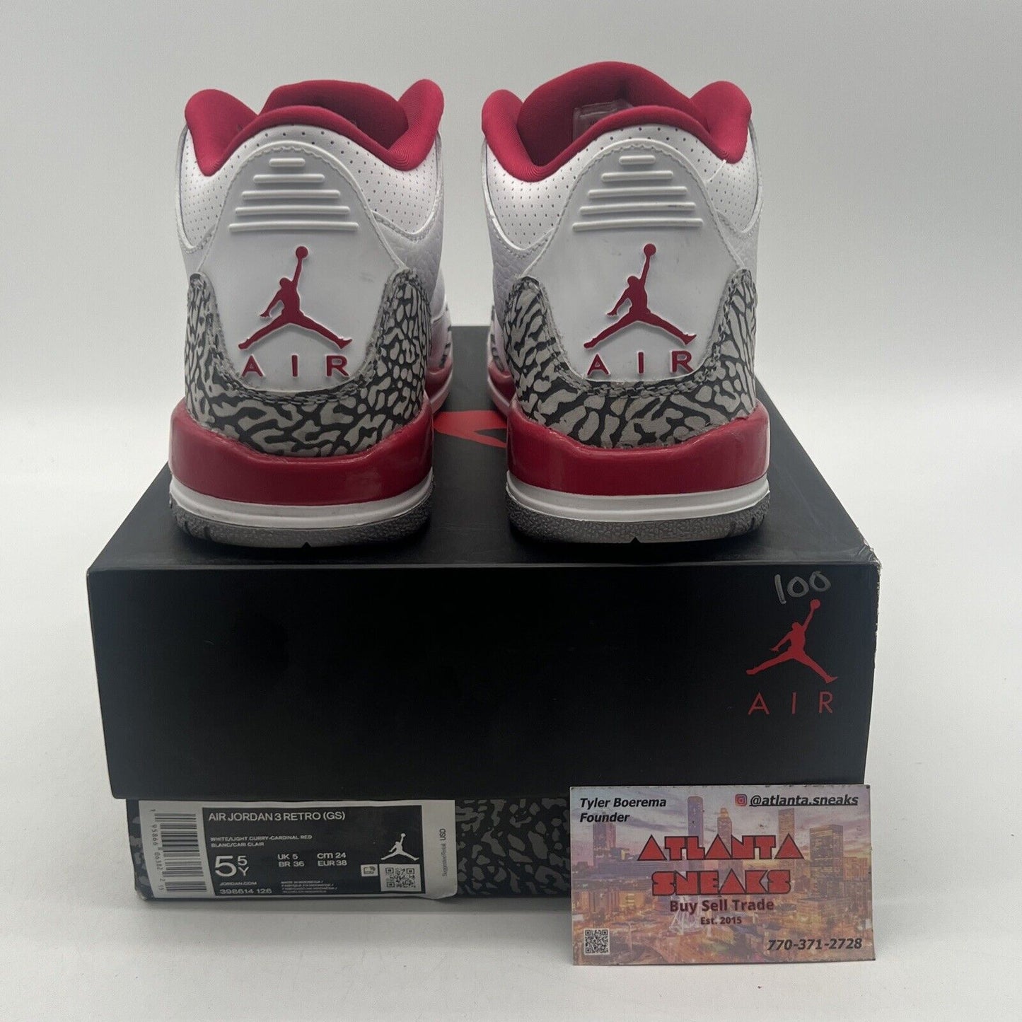 Size 5.5Y - Jordan 3 Retro Mid Cardinal Red White Yellow (398614-126)