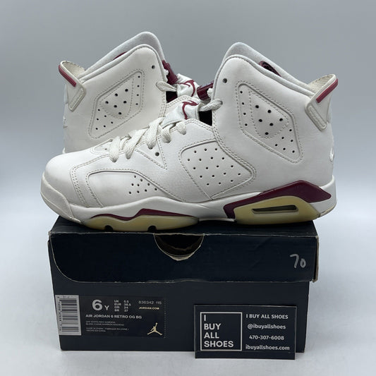 Size 6 (GS) - Air Jordan 6 Retro OG 2015 Mid Maroon (836342-115)