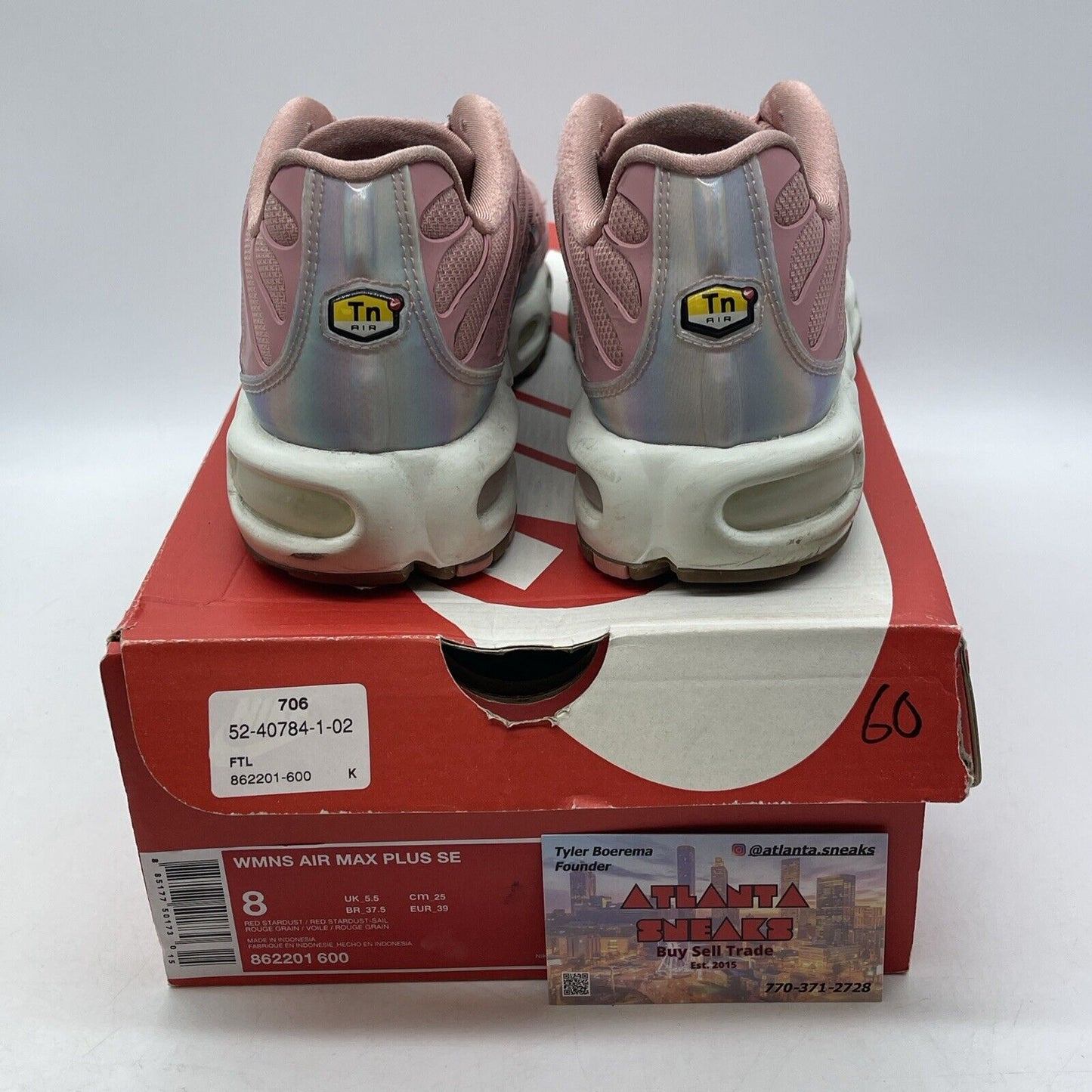 Size 8W - Nike Air Max Plus SE Red Stardust Pink White Blue (862201-600)