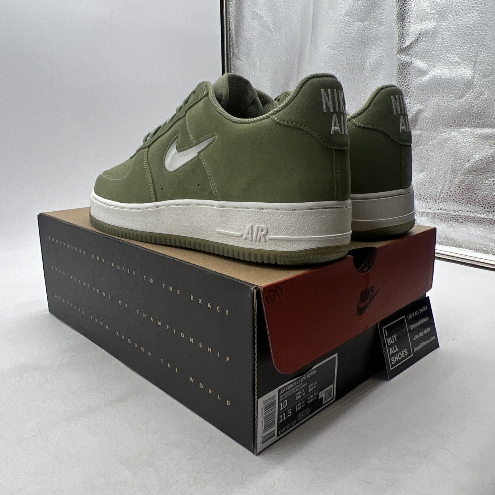 Size 10 - Nike Air Force 1 Jewel Color of the Month - Oil Green (DV0785-300)