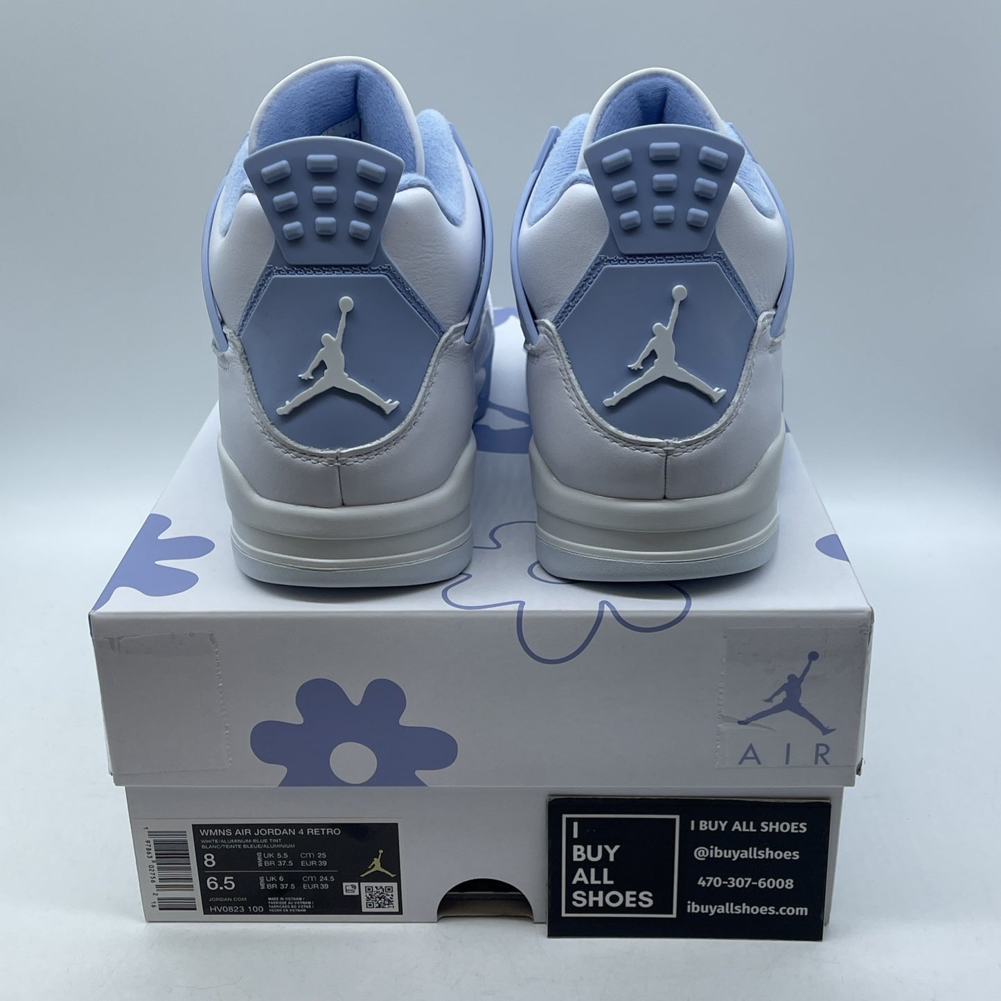 Size 8W - Air Jordan 4 Retro Forget Me Not Blue White Leather (HV0823-100)