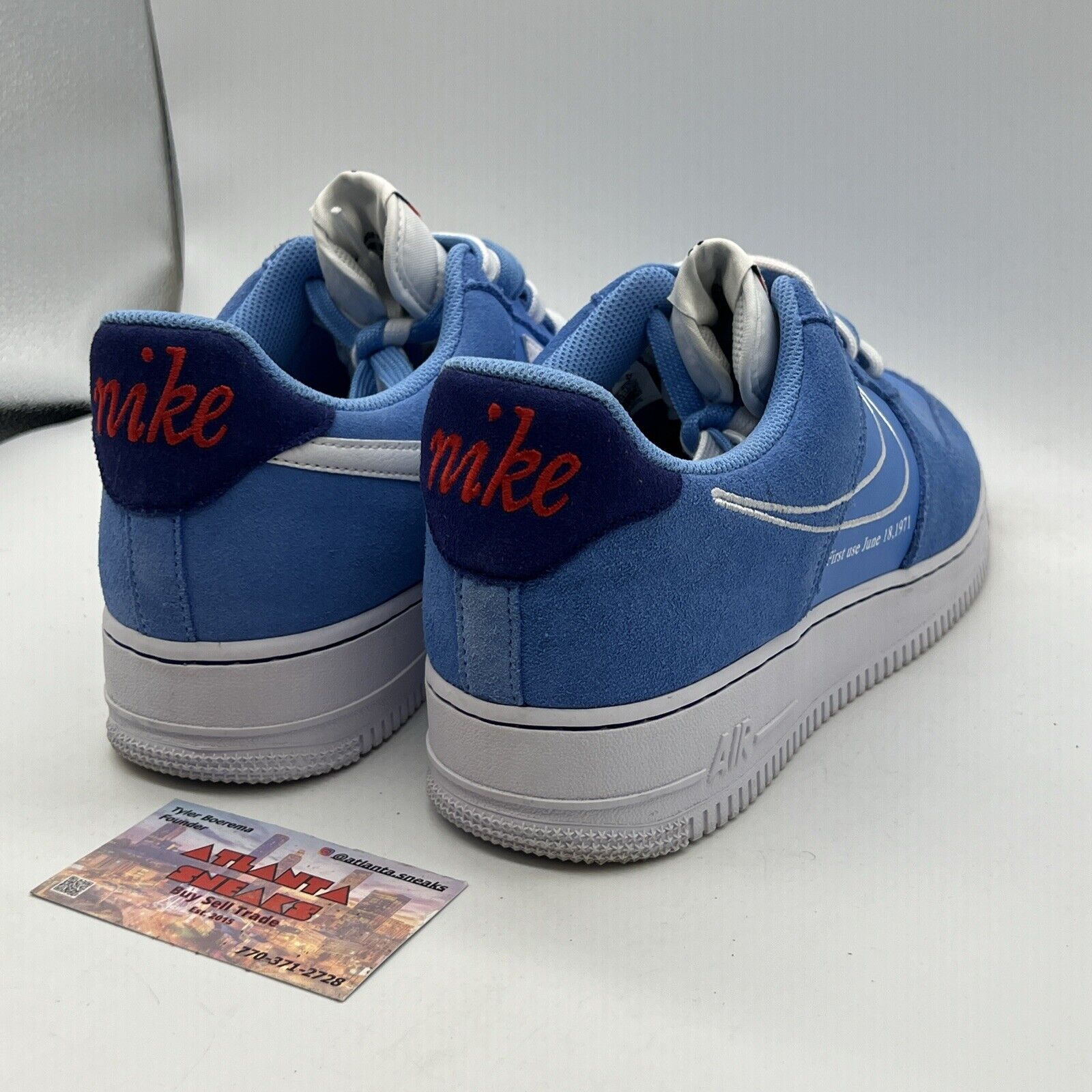 Size 10.5 - Nike Air Force 1 '07 LV8 First Use - University Blue White Leather