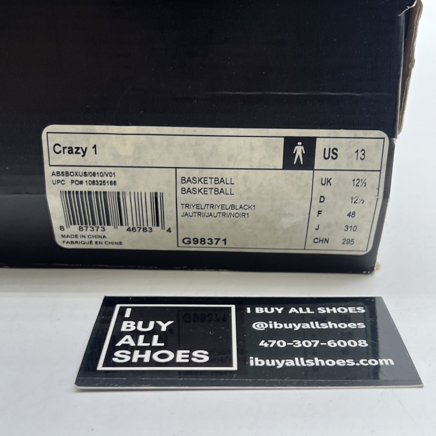 Size 13 - adidas Crazy 1 2013 Sunshine (G98371)