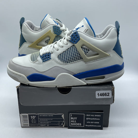Size 10.5 - Air Jordan 4 Retro 2006 Military Blue White Suede (308497-141)