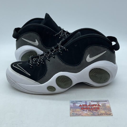 Size 9 - Nike Air Zoom Flight 95 2015 Black Metallic Silver Suede  (806404-001)