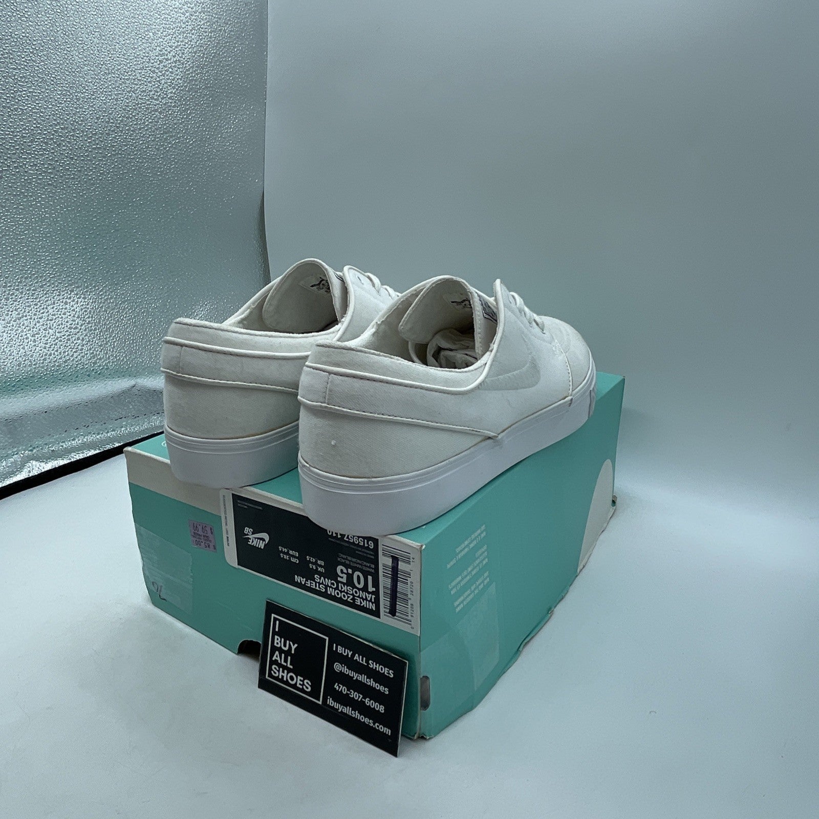 Size 10.5 - Nike Zoom Stefan Janoksi Cnvs White (615957-110)