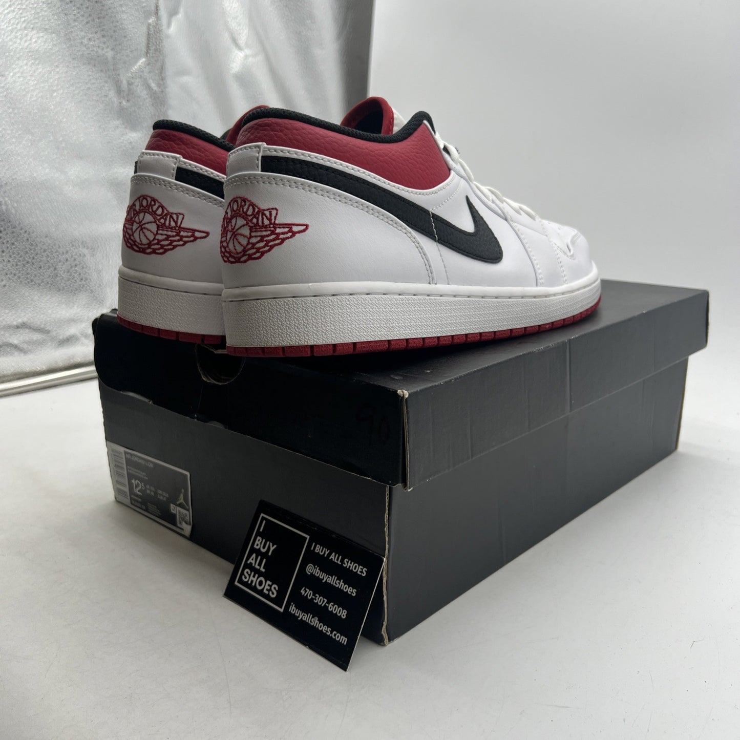 Size 12.5 - Air Jordan 1 Low White University Red (553558-118)