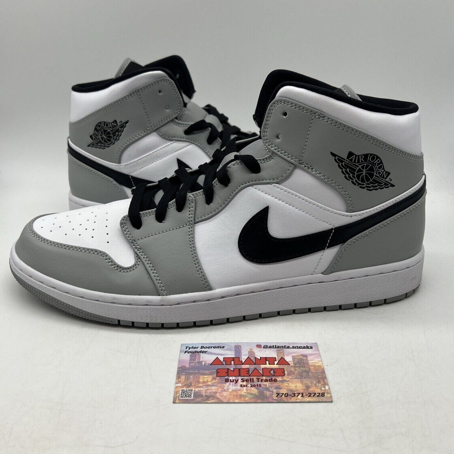 Size 13 - Jordan 1 Mid Gray 2020 Black White Grey (554724-092)