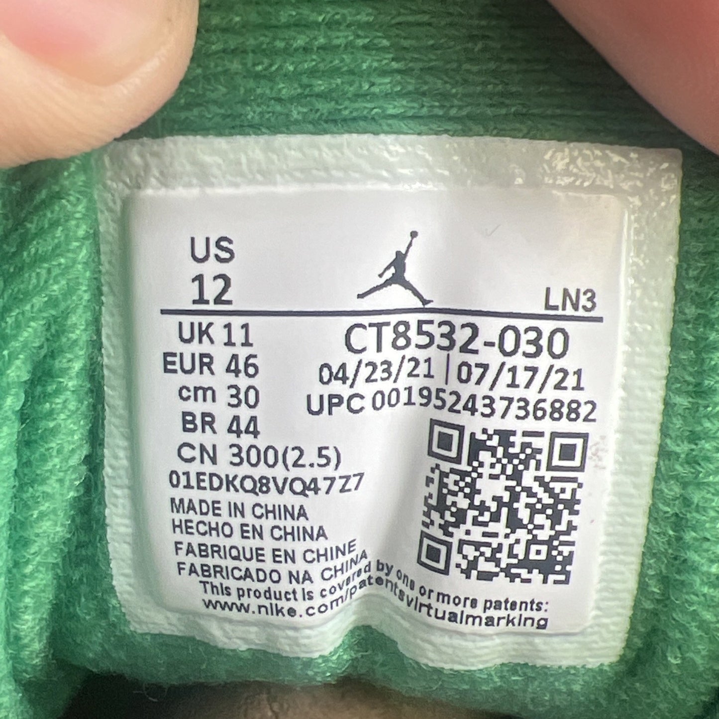 Size 12 - Air Jordan 3 Retro Mid Pine Green (CT8532-030)