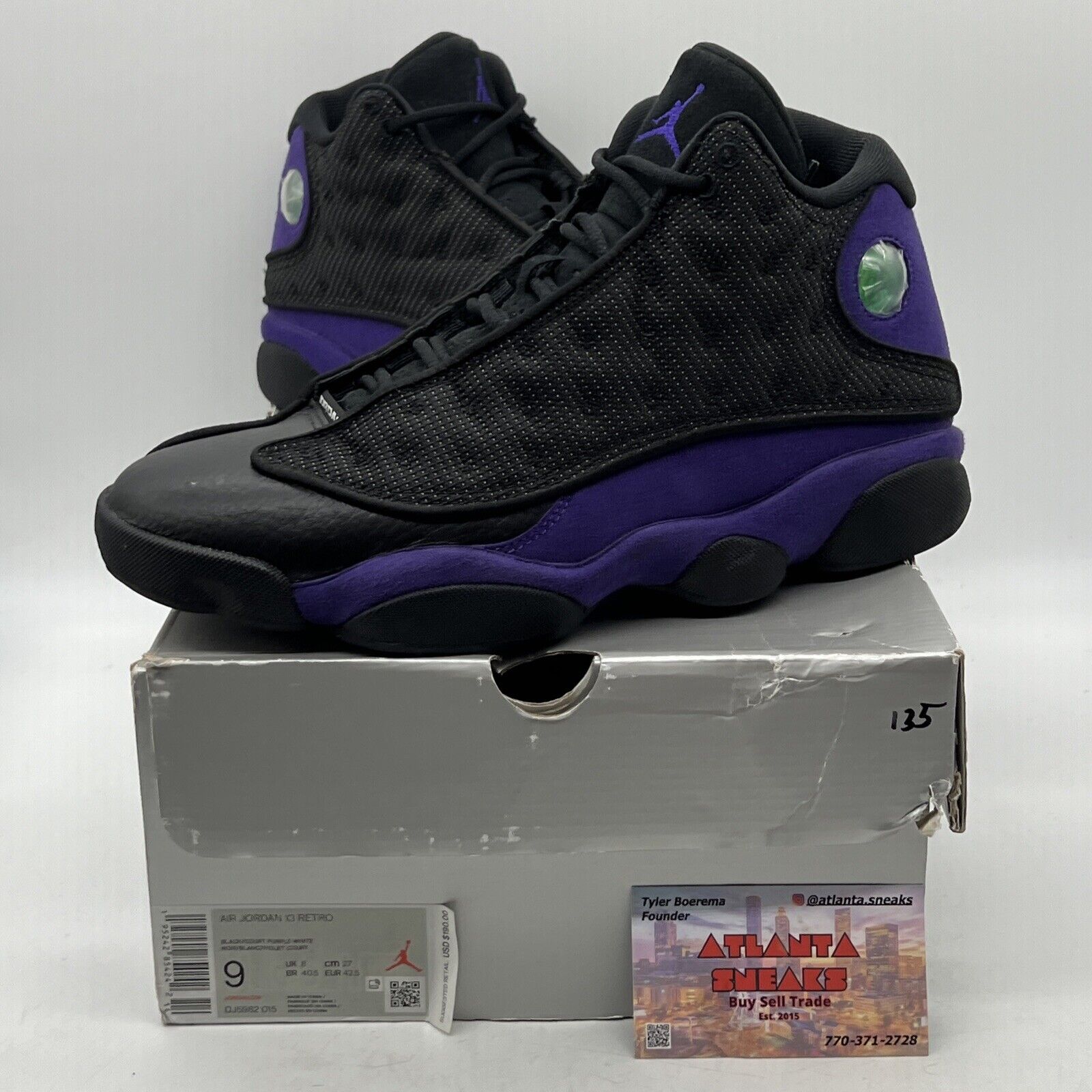 Size 9 - Jordan 13 Retro Court Purple Black Leather Suede (DJ5982-015)