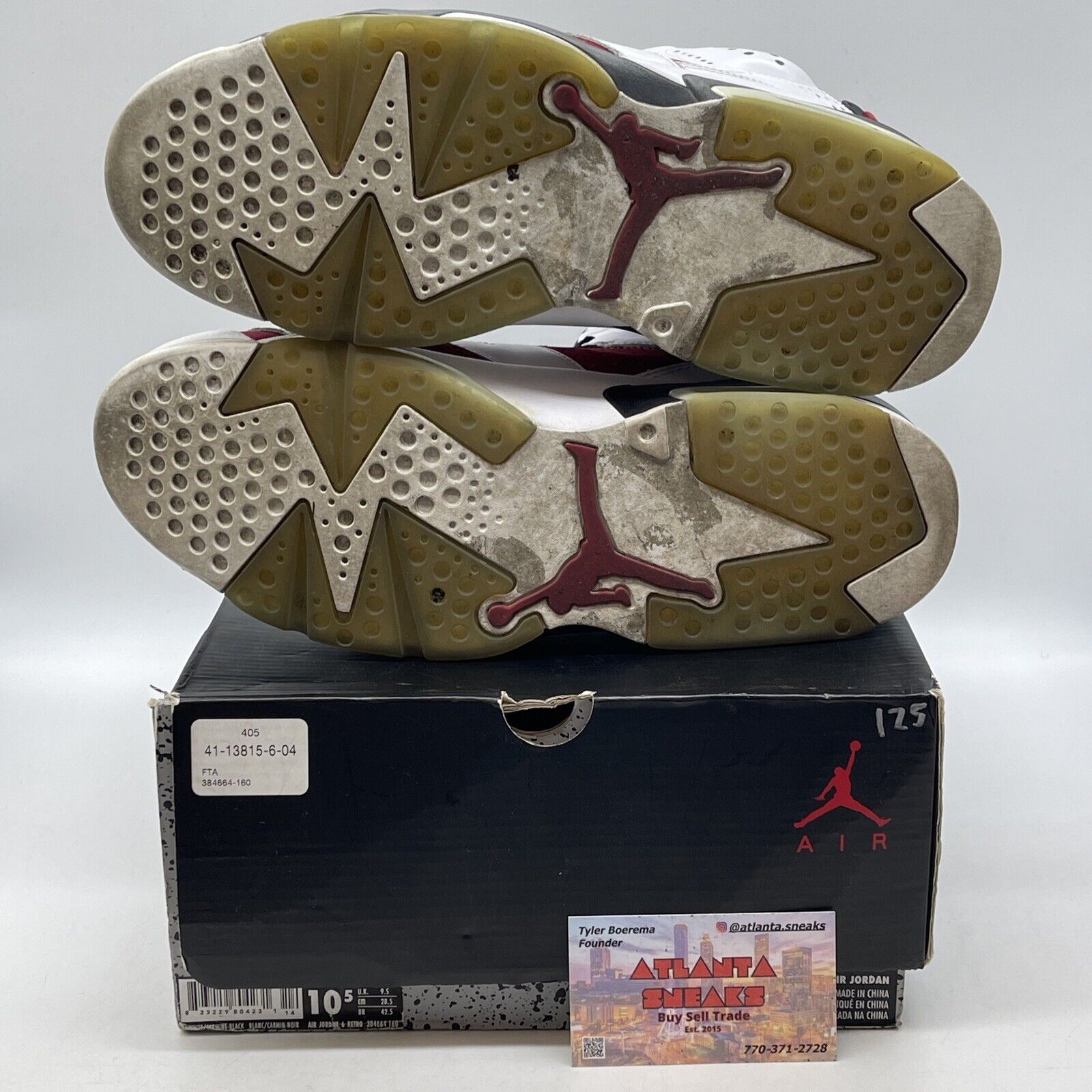 Size 10.5 - Air Jordan 6 Retro 2014 Carmine White Black Red Red (384664-160)