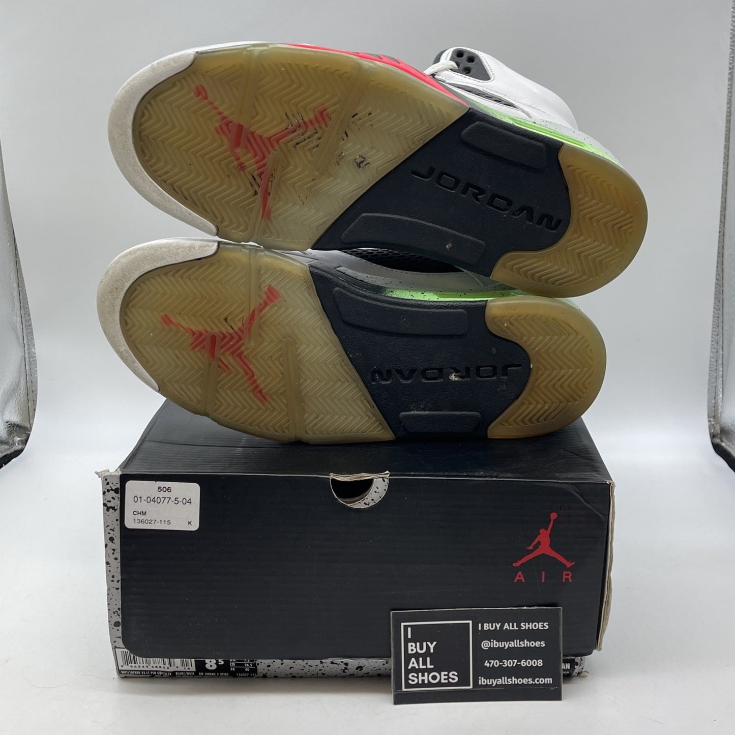 Size 8.5 - Air Jordan 5 Retro Pro Stars White Black Leather (136027-115)