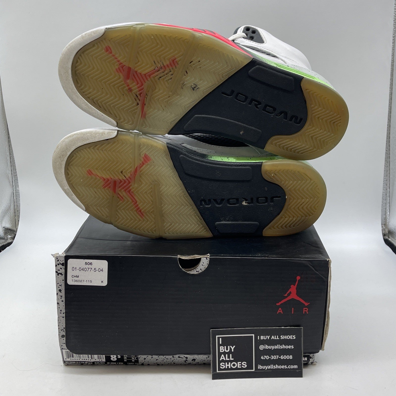 Size 8.5 - Air Jordan 5 Retro Pro Stars White Black Leather (136027-115)