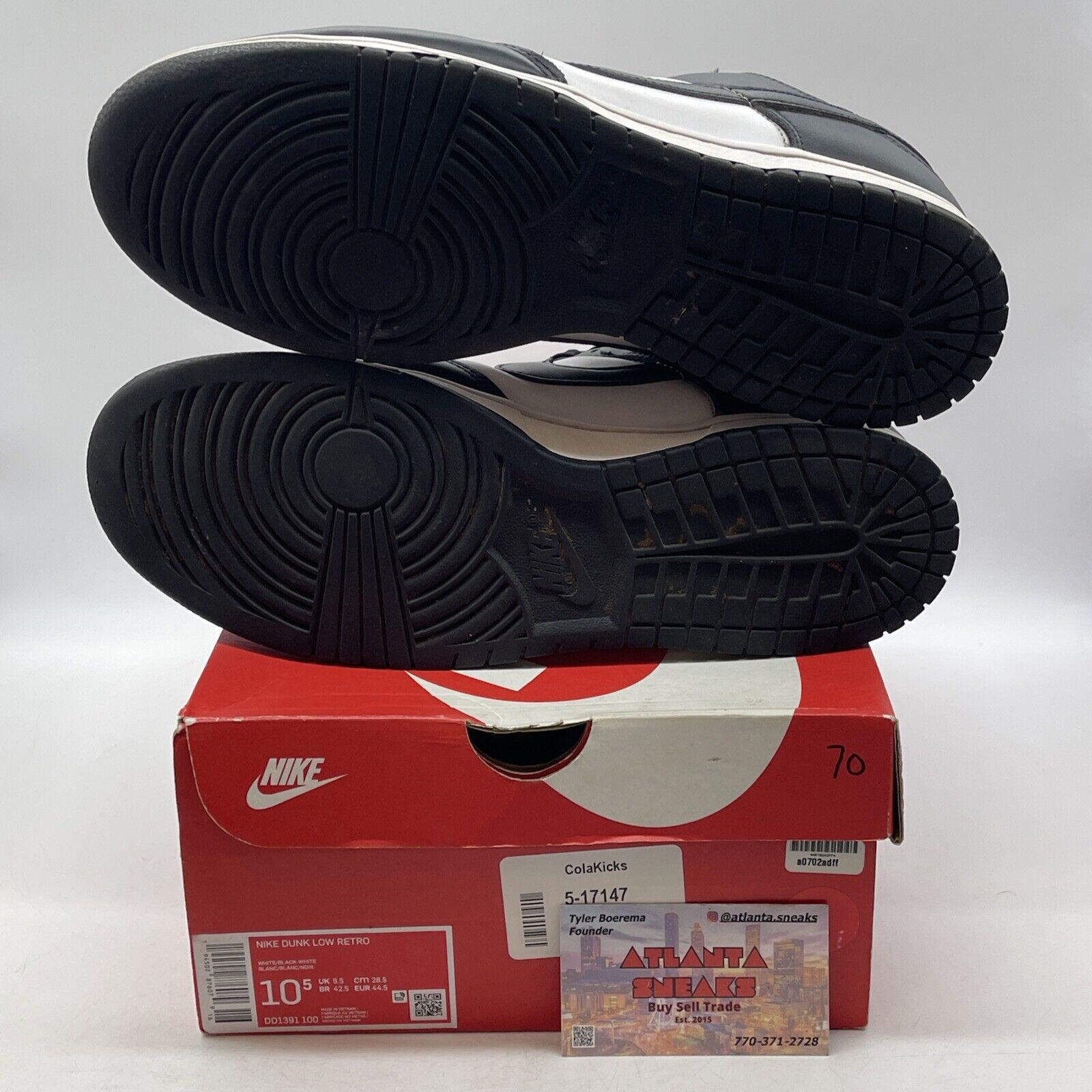 Size 10.5 - Nike Dunk Low Black White Leather (DD1391-100)