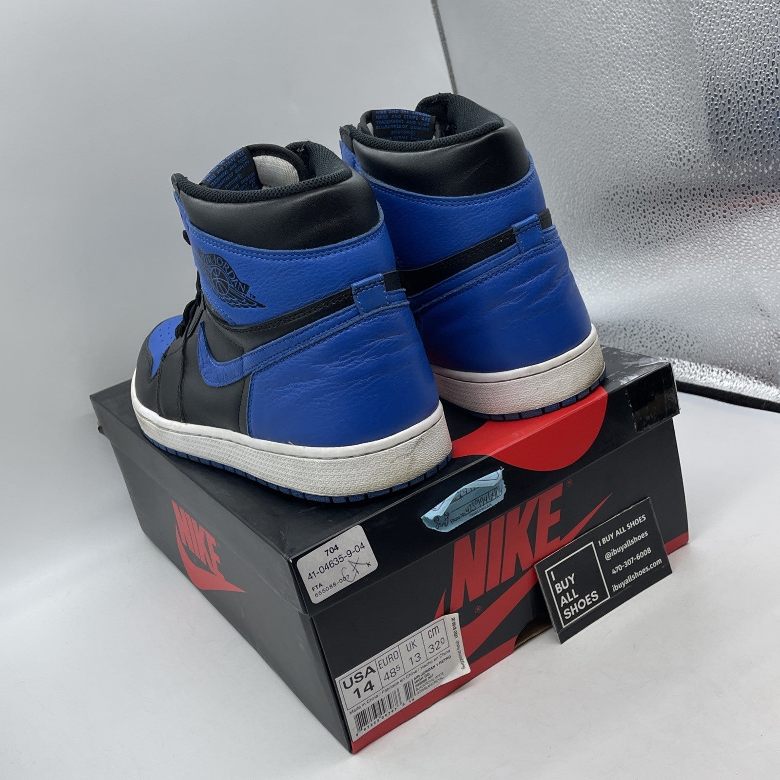 Size 14 - Air Jordan 1 Retro OG High Royal Blue Black Leather (555088-007)