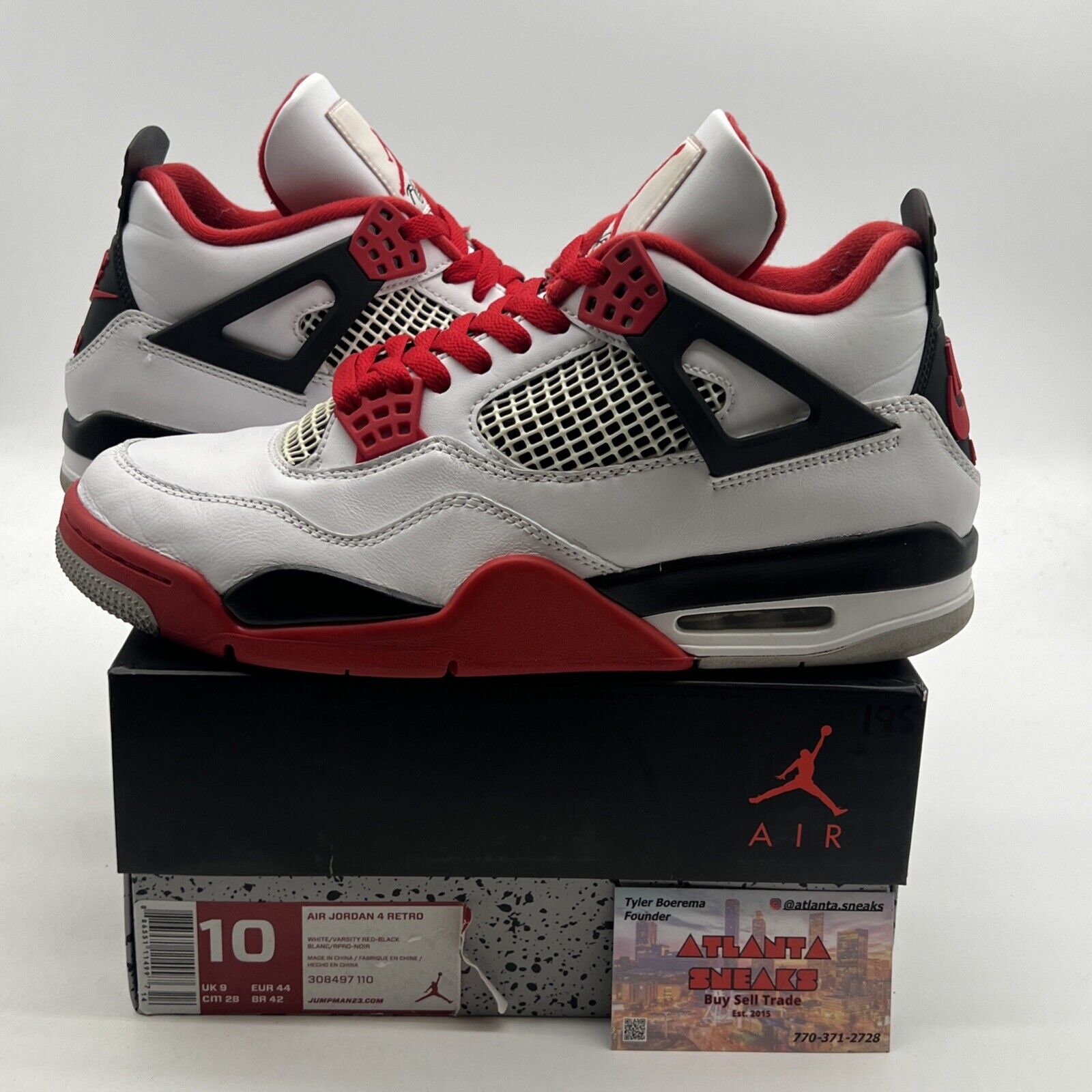 Size 10 - Air Jordan 4 Retro Fire Red 2012 (308497-110)