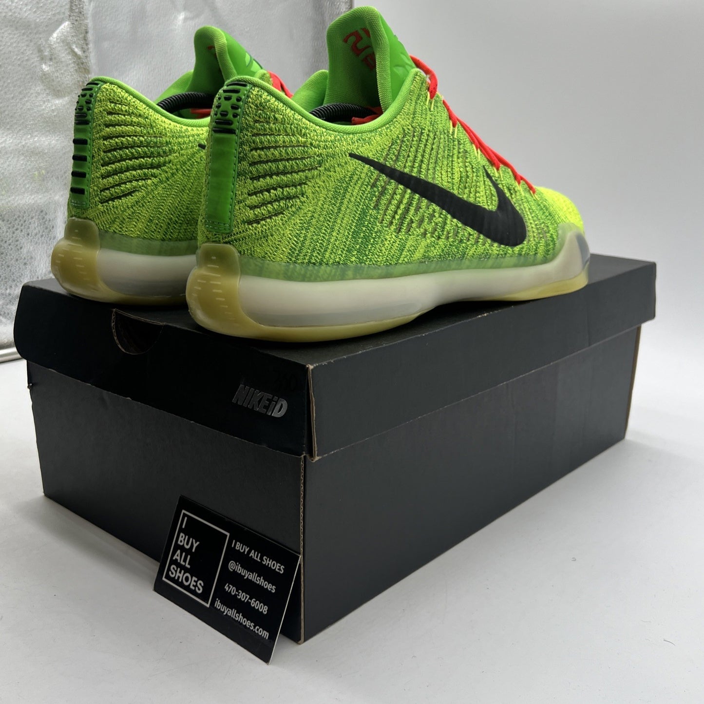 Size 12 - NIKE KOBE X 10 ELITE LOW ID "GRINCH" XMAS (802817-901)