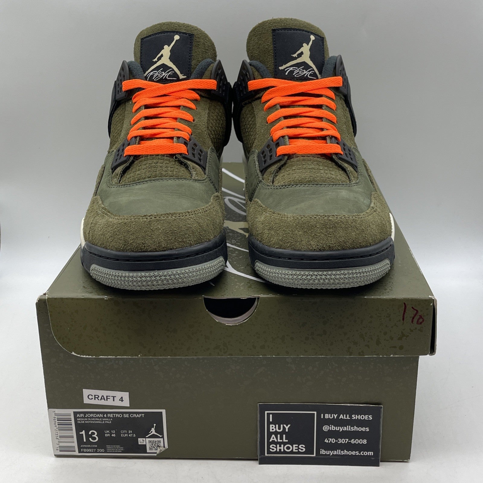 Size 13 - Air Jordan 4 SE Retro Low Craft - Olive (FB9927-200)