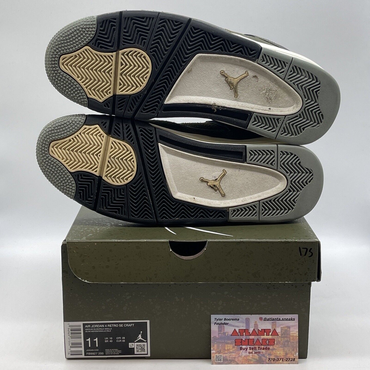 Size 11 - Jordan 4 SE Retro Low Craft - Olive White Black Suede (FB9927-200)