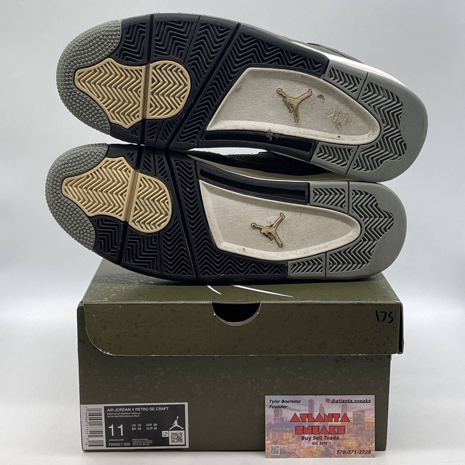 Size 11 - Jordan 4 SE Retro Low Craft - Olive White Black Suede (FB9927-200)