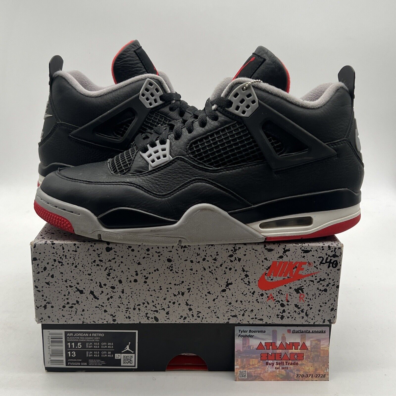 Size 11.5 - Air Jordan 4 Retro Bred Reimagined (FV5029-006)