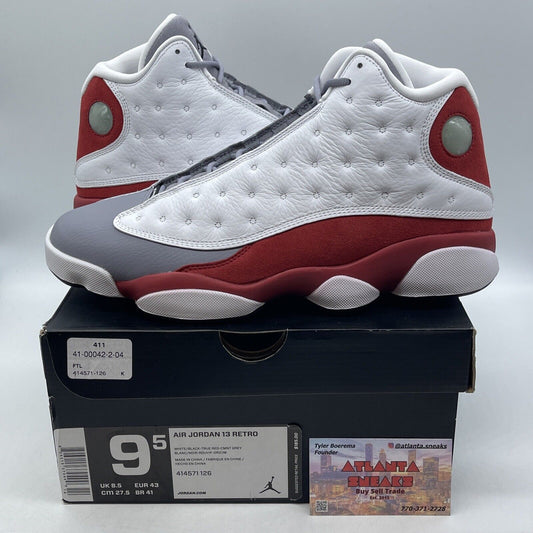 Size 9.5 - Air Jordan 13 Retro 2014 Grey Toe Red Suede Leather (414571-126)