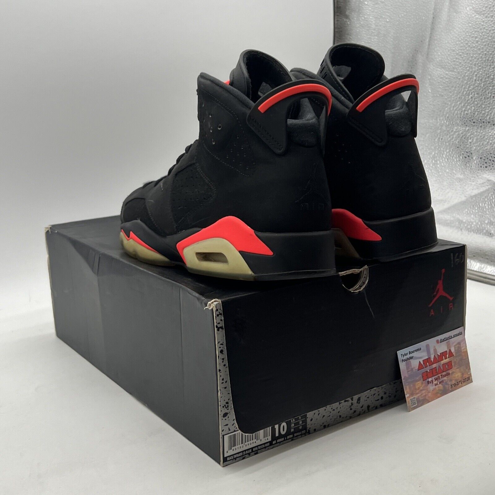 Size 10 - Air Jordan 6 Retro Infrared Black 2014 (384664-023)