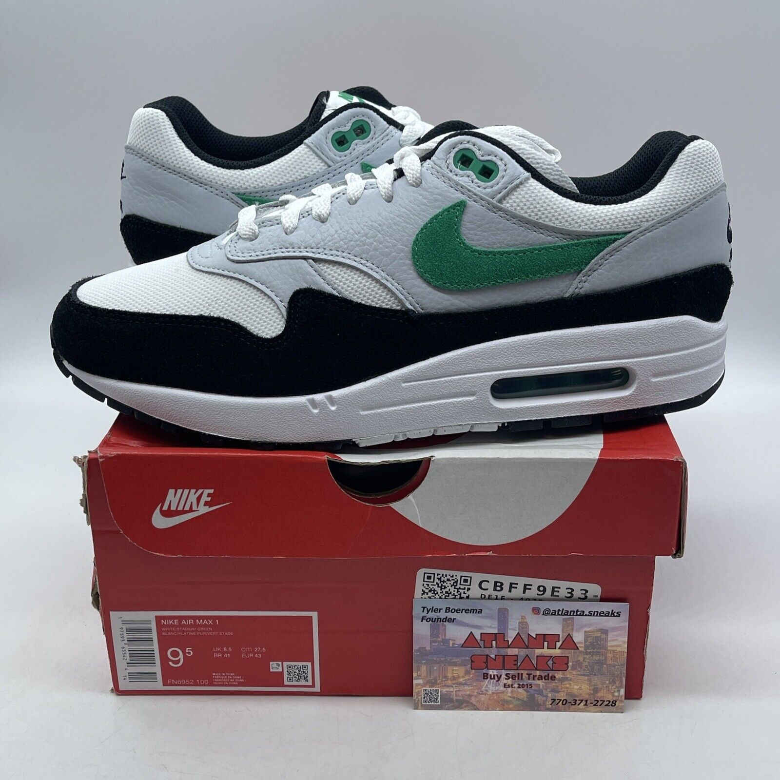 Size 9.5 - Nike Air Max 1 Low Stadium Green