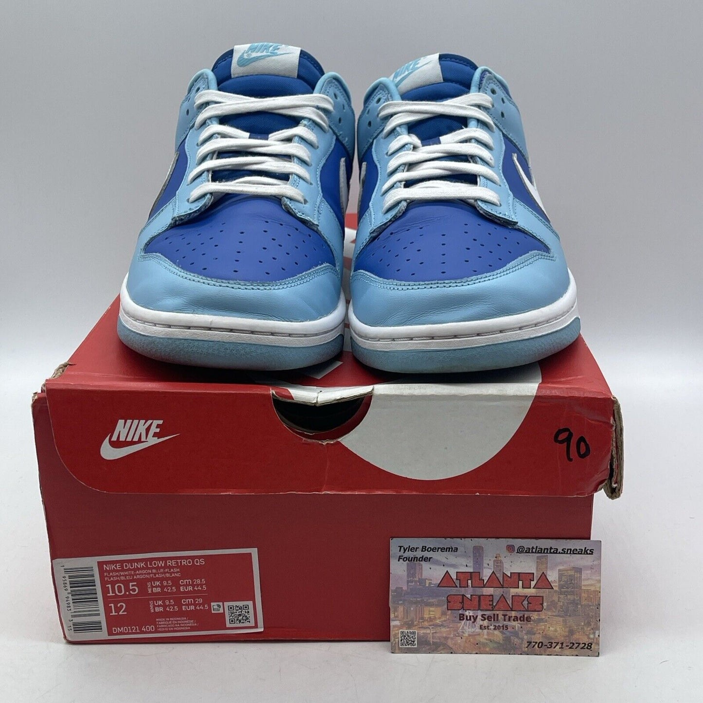 Size 10.5 - Nike Dunk Low Retro QS Argon Blue White Leather (DM0121-400)