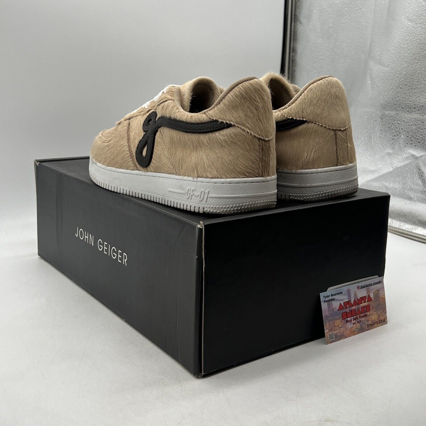 Size 11 - John Gieger Calf Hair Brown  White Air Force Style