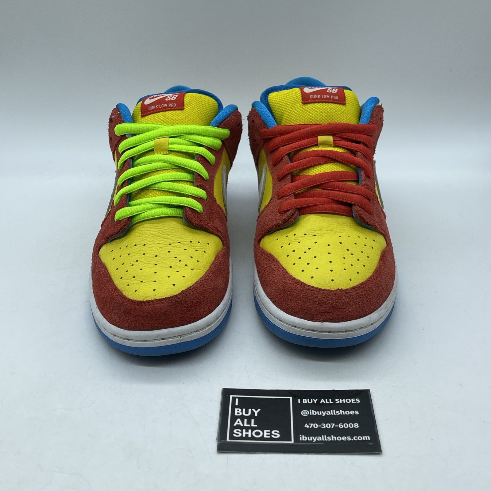 Size 10.5 - Nike SB Dunk Low Bart Simpson Red Yellow Suede Leather (BQ6817-602)