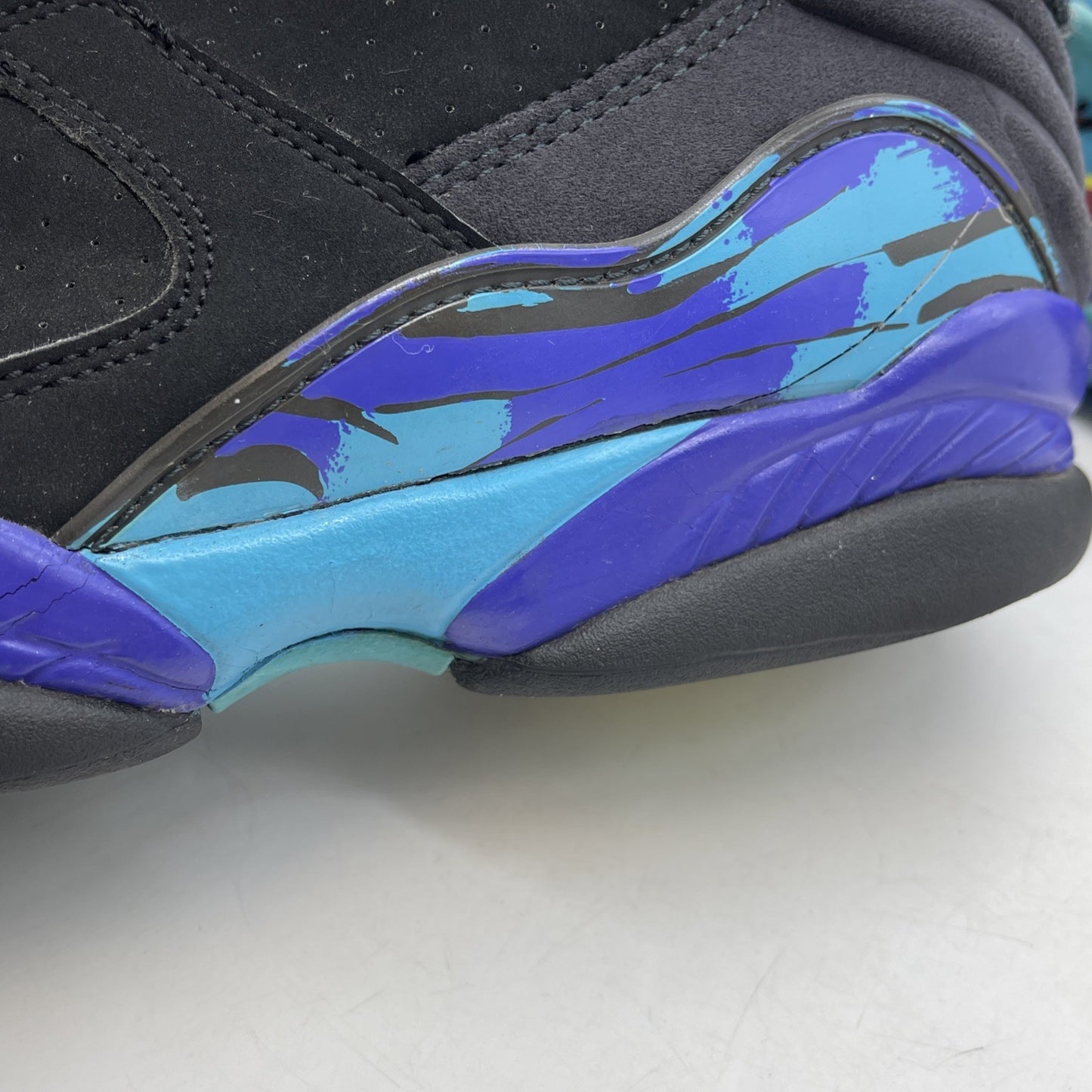 Size 9 - Air Jordan 8 Retro 2007 Aqua Black Blue Purple Suede (305381-041)