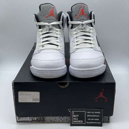 Size 10.5 - Air Jordan 5 Retro Pro Stars White Black Green Leather (136027-115)